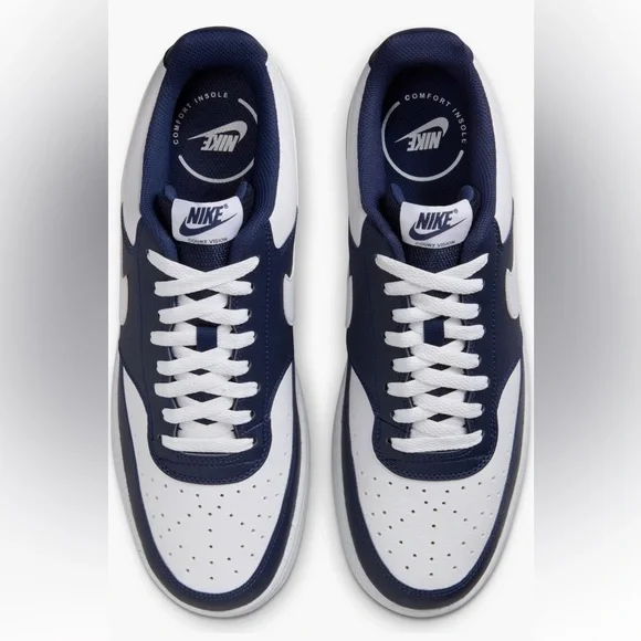 Nike Court Vision Low Men Sneakers, Midnight Navy Blue White, Size 14M - Picture 4 of 8